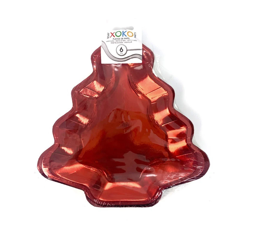 6 Assiettes En Carton Sapin De Noël Rouge 21x20 Cm 3 6 Assiettes En Carton Sapin De Noël Rouge 21x20 Cm