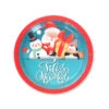6 Assiettes En Carton Joyeux Noël Bleu Et Rouge 23cm -Déguisements Soldes 6 platos de feliz navidad azul y rojo de 23 cm 194007