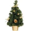 Arbre De Noël Avec Décoration Dorée Et Pot 30 Cm -Déguisements Soldes arbol de navidad decorado oro de 30 cm con maceta 108830