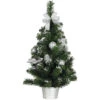Arbre De Noël Neigé Avec Décoration Argent Et Pot 60 Cm -Déguisements Soldes arbol de navidad decorado plata nevado de 60 cm con maceta 108846