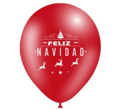 Sac De 8 Ballons Joyeux Noël 90 Cm