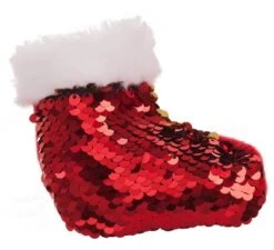 Chaussette Du Père Noël Avec Paillettes 10 Cm