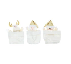 Panier Cadeau De Noël Blanc En Modèles Assortis