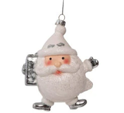 Pendentif Noël Blanc De 13 Cms