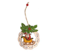 Pendentif Père Noël En Bois 12 Cm