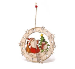 Pendentif Père Noël En Bois 15 Cm