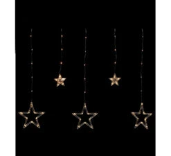 Rideau De Noël Avec 12 Étoiles Lumineuses