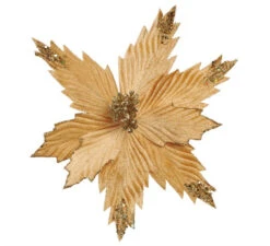 Fleur De Noël Dorée 25 Cm