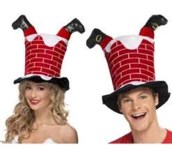 Chapeau Haut De Forme De Père Noël Dans Cheminée