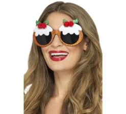 Lunettes De Puddin De Noël Avec Houx Et Baies