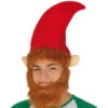 Bonnet D'Elfe Pointu Avec Barbe Pour Noël -Déguisements Soldes gorro de elfo rojo con barba 66283