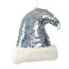 Chapeau De Père Noël Argent Paillettes 20 Cm Pour Décorer L'arbre De Noël -Déguisements Soldes gorro de papa noel lentejuelas plata 20 cm para decorar arbol de navidad 155588