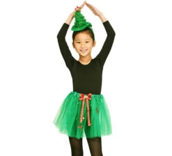 Kit Sapin De Noël Enfant 30 Cm : Bandeau 28 Cm Et Tutu