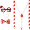 Kit Père Noël : Lunettes Avec Barbe Et Chapeau, Bretelles Et Nœud Papillon -Déguisements Soldes kit papa noel gafas con barba y gorrito tirantes y pajarita 194145