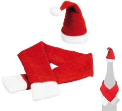 Kit Bouteille Du Père Noël: Bonnet Et Écharpe