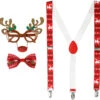 Kit Renne De Noël : Lunettes Avec Nez Et Cornes, Bretelles Et Nœud Papillon -Déguisements Soldes kit reno de navidad gafas con nariz y cuernos tirantes y pajarita 194147
