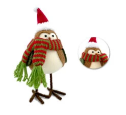 Poupée Oiseau Marron De Noël 18cm