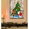 Sticker Pour Fenêtre Sapin De Noël Avec Père Noël Et Rennes 40 Cm -Déguisements Soldes pegatina ventana arbol navidad con papa noel y reno de 40 cm 193638