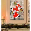 Sticker Vitre Trio Père Noël Vertical 40 Cm