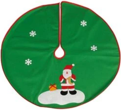 Pied D´Arbre Vert Avec Père Noël 90 Cm