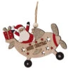Père Noël Aviateur à Suspendre En Bois 12 Cm -Déguisements Soldes santa aviador de madera colgante de 12 cms 167812