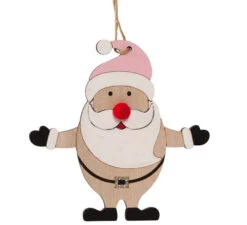 Pendentif Père Noël En Bois De 12 Cms