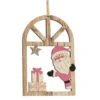 Père Noël Dans La Fenêtre Suspendue En Bois 8X12 Cms -Déguisements Soldes santa en ventana de madera colgante de 8x12 cms 167836