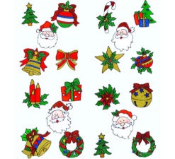 Lot De 5 Stickers Vitrine Noël Avec Visage De Père Noël Assortis En 4 Modèles De 13 Cm -Déguisements Soldes set de 5 pegatinas ventana navidad con cara papa noel surtidas en 4 modelos de 13 cm 193624 2